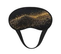 Gold Black Sand Sleep Mask for Side Sleeper, Blackout Sleep Eye Mask Comfortable Blindfold Eyeshade Soft Breathable Sleeping Mask with Elastic Strap Silk Eye Covers for Travel