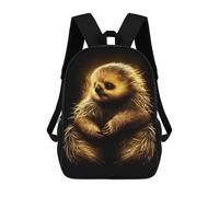 Gold Black Sloth Backpack, 3D Printed School Bag, School Lunch Bag, Travel Backpack, Friends Backpack, School Backpack for Girls And Boys 17inch