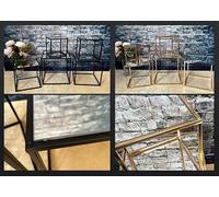 Gold/Black Square Metal Flower Stand Pedestal Wedding Centrepiece with Mirror Acrylic pad on The top (25 X 25 X 25 CM, Gold)