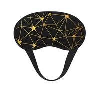 Gold Black Stars Network Seamless Pattern, Full Eye Covers Light Blocking Eye Masks Blackout Sleep Eye Muffs