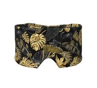 Gold Black Tropical Leaves, Full Eye Covers Light Blocking Eye Mask Sleep Eye and Ear Muffs