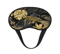 Gold Black Tropical Leaves, Full Eye Covers Light Blocking Eye Masks Blackout Sleep Eye Muffs