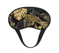 Gold Black Tropical Leaves, Full Eye Covers Light Blocking Eye Masks Blackout Sleep Eye Muffs