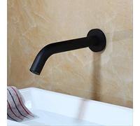 Gold Black Wall-Mounted Touchless Sensor Faucet for Bathroom Automatic Hands-Free Basin Tap Chrome Finish Luxury Water-Saving Design Modern Mixer,Nero