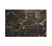 Gold Black Wallpaper Printed Jigsaw Puzzle 14.4x9.8 CM, Rectangular Puzzle Challenging Game for Adults Gifts, Family Fun Decorative Wall Decor