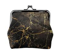 Gold Black Wallpaper Printed Kiss-Lock Coin Purse for Women, Compact Stylish PU Leather Change Pouch for Cards, Coins, Essentials
