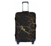 Gold Black Wallpaper Suitcase Cover Elastic Washable Luggage Cover Anti-Scratch Protector Multiple Sizes, White, Small