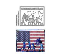Gold Bless America Flag Cutting Die USA Independence Day Presidential Embossing Metal Dies Cut for DIY Scrapbooking Album Decorative Paper Crafting Card Making