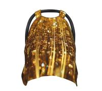 Gold Bling Baby Car Seat Canopy Cover, Multi Use Breathable Nursing Breastfeeding Covers for Mom Soft Stroller Sun Shade Newborn Shower Gift