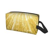Gold Bling Print Travel Storage Bag for men women,Portable Toiletry Bag Large Capacity Organizer