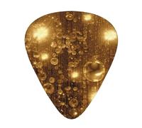 Gold Bling Printed Guitar Picks 12-Piece Set - Comfortable, Versatile Plectrum for All Guitar Styles & Players