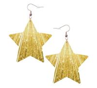 Gold Bling Statement Earrings for Women, Star Drop Earrings, Elegant Dangle Jewelry for Formal Gatherings