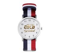 Gold Blooded Casual Watch for Men Women Braided Strap Watches Three-Hand Wrist Gift
