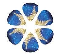 gold blue christmas background 6 Pack Guitar Picks with Organizer Storage Box, Thin-Medium-Heavy Picks Handmade Plectrums Guitar Plectrums Bass Ukulele Picks Acoustic Guitar Lovers Gift