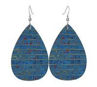 Gold Blue Egyptian Egypt Hieroglyphs Dangle Earrings Fashion Earrings Fun Earring For Women Mother'S Day