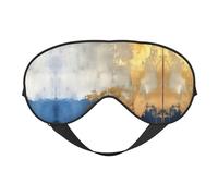 Gold Blue White Eye Mask for Sleeping, Sleeping Mask Blocking Out Light Perfectly for Women and Men, Soft and Comfortable Blindfold for Travelling