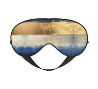 Gold Blue White Eye Mask for Sleeping, Sleeping Mask Blocking Out Light Perfectly for Women and Men, Soft and Comfortable Blindfold for Travelling