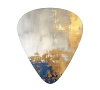 Gold Blue White print Guitar Picks 12 Pack Assorted Thickness for Guitar,ukulele,0.46/0.71/0.96mm