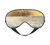 Gold Blue White Print Sleep Eye Mask - Light Blocking for Deep Sleep Home Travel Use Ultra Soft