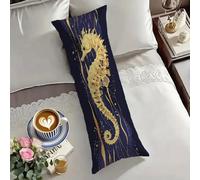 Gold Bolster Pillow Cases12x39in/30x90cm Body Pillow Seahorse Cushion Covers with Lnvisible Zipper Large Rectangle Throw Pillows for Sleeping for Autumn Farmhouse Home Decor Long pillowcase O-1556