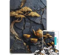 Gold Bonsai Tree Tea Set Jigsaw 1000pcs (70x50cm) Adult Puzzle | A New Year gift for adults for a calm start to the year for screen-free time.