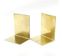 Gold Bookends Brass Book Ends Sturdy Book Stoppers 3.9x3.1x4.8 Inch Hold Books For Desk Bookshelf Room Decorative Bookends