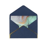Gold Border Pearl Paper Greeting Card Blank Card And Envelope For Birthday Holiday Party Invitation(Colourful Marble)