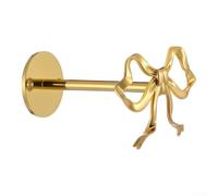 Gold Bow Curtain Holdback Metal Wall-Mounted 4.25in Elegant Bow Accent | Sculpted gold bow adds luxury Robust metal body Easy to install Fits living room bedroom dining areas Size 4.25x4.25in