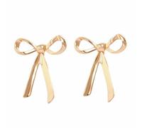 Gold Bow Earrings For Women Drop Earrings Statement Fringe Dangling Earrings Sparkly Elegant Wedding Jewelry Thin Hoops Earrings for Women (Gold, One Size)