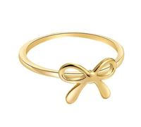 Gold Bow Knot Design Ring Sturdy Alloy Ring for Daily Wear Day Jewelry Party and Celebration Occasions