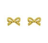 Gold Bow Stud Earrings for Women 18K Gold Print Titanium Bow Earring Dainty Bowknot Prom Earring Cute Ribbon Stud Earrings Bow Stud Earring Jewelry, Middle, Titanium, No Gemstone