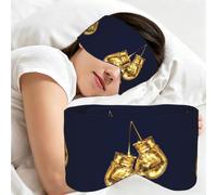 Gold Boxing Gloves, Sleep Mask for Home Travel, Full Eye Covers Light Blocking Eye Mask Sleep Eye and Ear Muffs