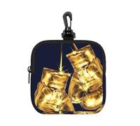 Gold Boxing Gloves, Square Zipper Storage Bag, Neoprene Coin Purse, Small Wallets, Change Pouch, Change Purse