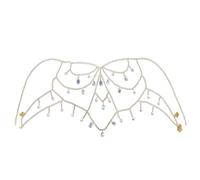 Gold Bra Body Chain Jewelry for Women, Multi-layer Rhinestone Design with Teardrop, Round, Rectangular Dangles, Sparkles for Club Parties, Beach Swimwear