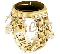 Gold Bracelet Band with Cute Charm Compatible for Samsung Galaxy Watch 8 40mm/44mm, Metal Replacement Strap for Galaxy Watch 8 Classic 46mm 2025 Women