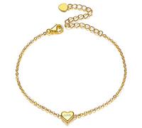 Gold Bracelets for Woman Sterling Silver Mini Heart Pendant Bracelet Personalised 925 Silver Bracelets for Mother Wife