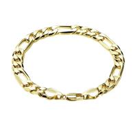 Gold Bracelets for Women & Men 14k Gold Figaro Chain Bracelet Trendy Gold Chain Dainty Chunky Charm Bracelet Statement Unisex Ewelry Gifts 6mm/8mm, 6mm, Gold Filled, no gemstone