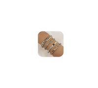 Gold Bracelets Set for Women 14K Gold Chunky Bracelet Minimalist Rope Paperclip Cuba Link Bracelet Dainty Cuff Bangle Bracelet Herringbone Chain Bracelet Cute Jewelry Gifts for Women, mid, Zinc, no