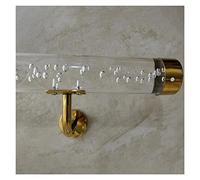 Gold Bracket Clear Acrylic Stair il Non Slip Transparent Crystal Indoor Railing Kit Available in 3ft to 20ft Perfect for Home & Office Decor (Size: 350cm/11.5ft)