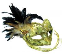 Bristol Novelty EM393 Mask with Braided Eye Pattern on Headband, Womens, Gold, One Size