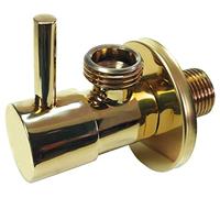 Gold Brass 1/2" x 1/2" BSP Basin Hose Valve Water Tap Cut-Off Long Lever