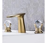 Gold Brass Basin Faucet 3Hole Bathroom Sink TapDesign Double Handle Luxury Bathroom Fixture Modern Vanity Mixer LWX QualityChina