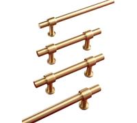 Gold Brass Cabinet Handles 192mm Pulls for Modern Wardrobe Furniture