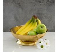 Gold Brass Fruit Bowl for Kitchen Counter, Decorative Bowl, Table Centerpiece, Kitchen Storage, Home Decor, Brass Home Accessories, Pedestal Bowl, Gold Finish, 12" wide (Small 12" Dia)