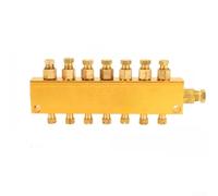 Gold Brass Pneumatic Oil Distributor With Adjustable Flow Control One Input And Multiple Outputs For Machinery Lubrication Compact Size Space Saving Design Construction Leak Resistant Seals(1 Into 7)