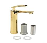 Gold Brass Wash Basin Faucet, Single Handle Sink Mixer Tap, Sink Taps For Bathroom Basin,Hot Cold Water Bathroom Vanity Spout Deck Mounted