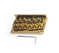 Gold bridge for six string electric guitars Double wiring through the body Metal hardtail Beginner Guitar Bridge