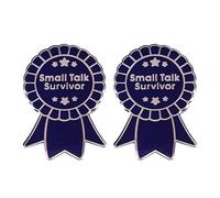 Gold Brooch 2pc Introvert Enamel Brooch Small Talk Sur Vivor Mini Pin Badge Wear On Backpack Shirt Lapel Hat Creativity Star Pin Badge (Blue, One Size)
