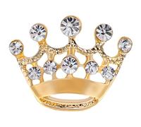 Gold Brooches for Women UK Vintage - Crown Corsage Pin Fashion Clear Crystal Crown Brooch Pins for Men Lady Girl Female Clothes Cardigan Dress UB2465