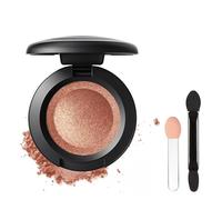 Gold-Brown Single Color Glitter Eyeshadow with Brush, Shimmering Pressed Powder, Highly Pigmented Sparkly Eyeshadow for Girls Women, Waterproof and Long-Lasting for Party, Stage Looks